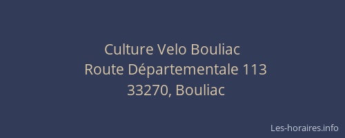Culture Velo Bouliac