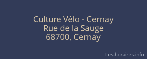Culture Vélo - Cernay