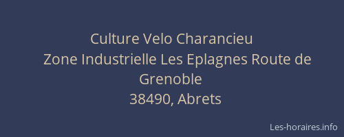 Culture Velo Charancieu
