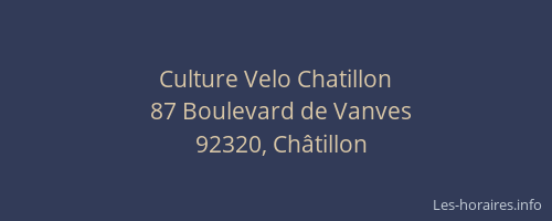 Culture Velo Chatillon