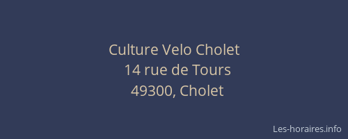Culture Velo Cholet
