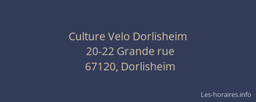 Culture Velo Dorlisheim