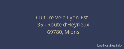 Culture Velo Lyon-Est