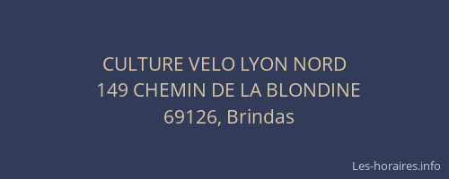 CULTURE VELO LYON NORD