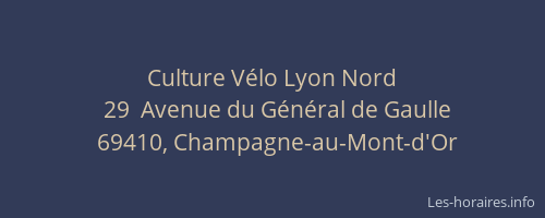 Culture Vélo Lyon Nord