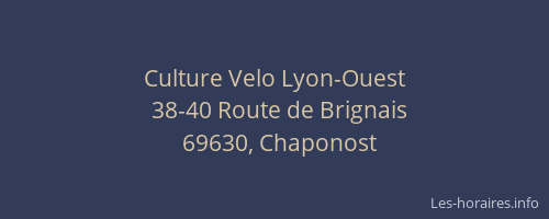 Culture Velo Lyon-Ouest