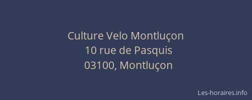 Culture Velo Montluçon