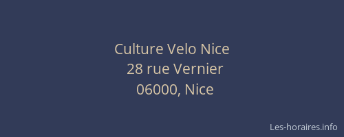 Culture Velo Nice