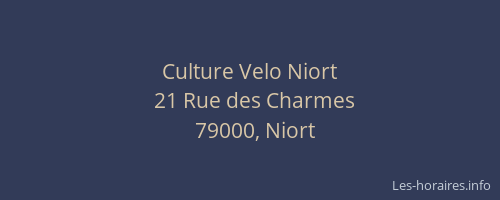 Culture Velo Niort