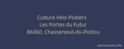 Culture Velo Poitiers