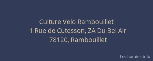 Culture Velo Rambouillet