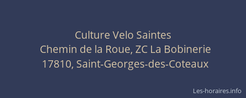 Culture Velo Saintes