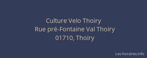 Culture Velo Thoiry