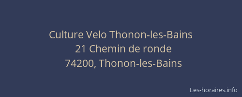 Culture Velo Thonon-les-Bains