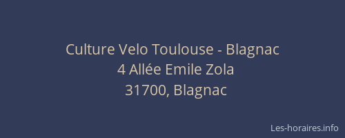 Culture Velo Toulouse - Blagnac
