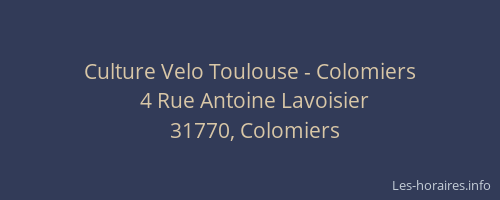 Culture Velo Toulouse - Colomiers