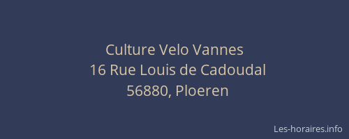 Culture Velo Vannes
