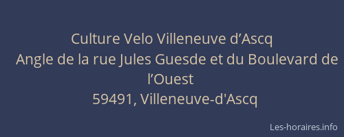 Culture Velo Villeneuve d’Ascq