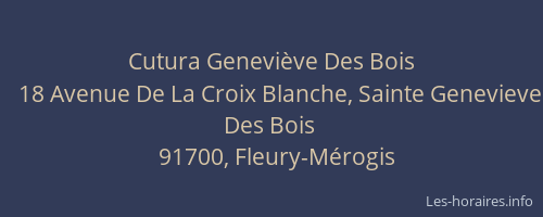 Cutura Geneviève Des Bois