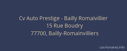 Cv Auto Prestige - Bailly Romaivillier