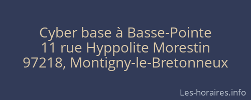 Cyber base à Basse-Pointe