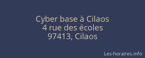 Cyber base à Cilaos