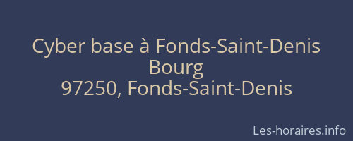 Cyber base à Fonds-Saint-Denis