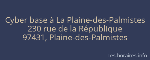 Cyber base à La Plaine-des-Palmistes