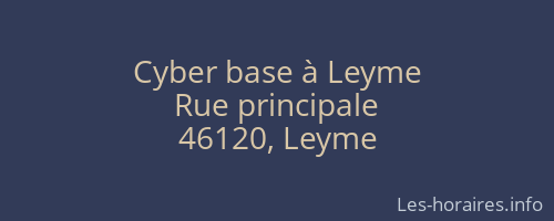 Cyber base à Leyme