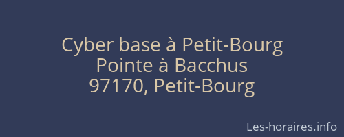 Cyber base à Petit-Bourg