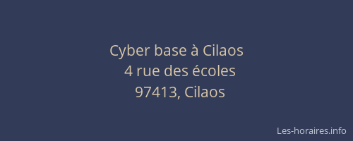 Cyber base à Cilaos