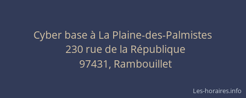 Cyber base &agrave; La Plaine-des-Palmistes