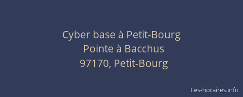 Cyber base à Petit-Bourg