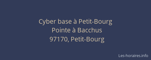 Cyber base &agrave; Petit-Bourg