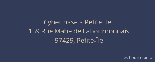 Cyber base à Petite-Ile