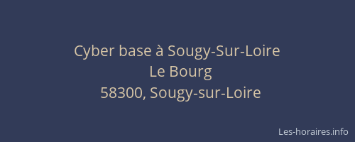 Cyber base à Sougy-Sur-Loire