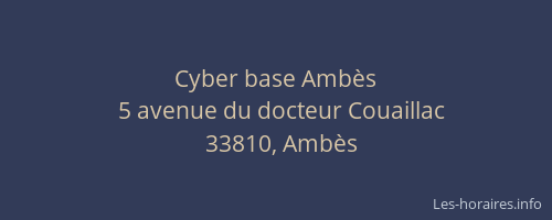 Cyber base Ambès