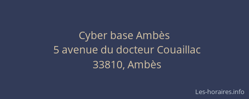 Cyber base Amb&egrave;s