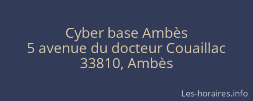 Cyber base Ambès