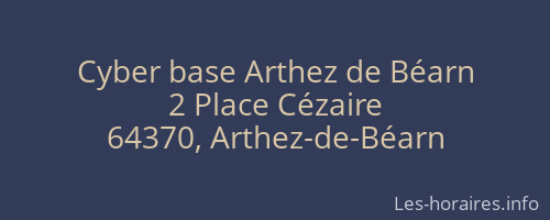Cyber base Arthez de Béarn
