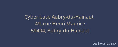 Cyber base Aubry-du-Hainaut
