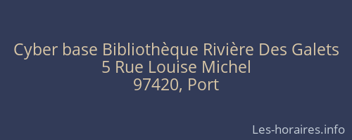 Cyber base Bibliothèque Rivière Des Galets