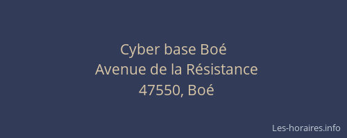 Cyber base Bo&eacute;