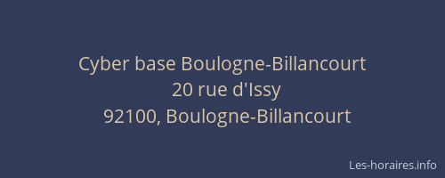 Cyber base Boulogne-Billancourt