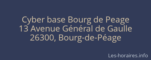 Cyber base Bourg de Peage