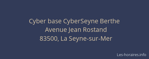 Cyber base CyberSeyne Berthe