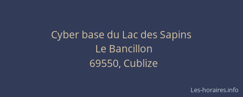 Cyber base du Lac des Sapins