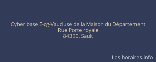 Cyber base E-cg-Vaucluse de la Maison du Département