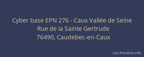 Cyber base EPN 276 - Caux Vallée de Seine