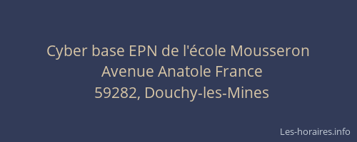 Cyber base EPN de l'école Mousseron